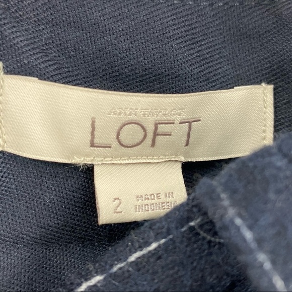 Ann Taylor Loft Navy Striped Skirt SZ 2 NWT - Picture 4 of 7